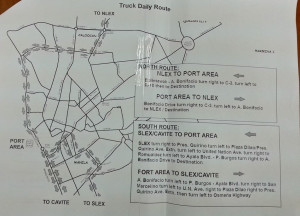 Designated truck routes from Manila Mayor Joseph Estrada's Facebook page.