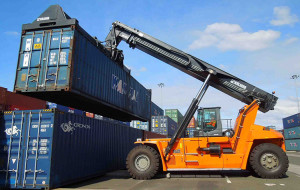 Reach stacker at the New Container Terminal in Subic port