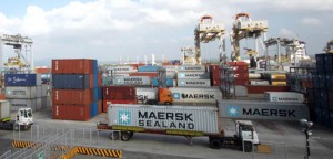 Container truck inside Manila South Harbor. Photo courtesy of South Harbor operator Asian Terminals Inc.