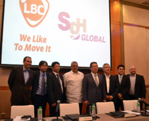 From left to right: Javier Montecon, LBC Express chief marketing officer; Manabu Kashima, SG Holdings Global Pte Ltd general manager; Akira Oyama, SG Holdings director; Miguel Angel Camahort, LBC Express president amd COO; Tomoki Sano, SG Holdings president and regional head; Charlie Villasenor, LBC Express senior vice president; Lawrence Mendoza, Sagawa Express Philippines, Inc. CEO; Enrique Rey, LBC Express chief financial officer.