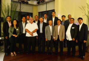 At the induction of new officers of the Phiippine Ship Agents’ Association, first row, from left, Jesus Verocel (Blue Sea Shipping Logistics, Inc.), Virginia Madlang-Awa (Doña Virginia Maritima Corporation), Arnel San Diego (Wallem Philippines Shipping, Inc.), Transportation assistant secretary for Maritime Fernando Juan Perez, Joselito Ilagan (TMS Ship Agencies, Inc.), Rogelio Salonga (RCS Shipping Agencies, Inc.), Ernan De Leon (Global Maritime Logistics Support, Inc.), German Bonifacio, Jr. (I.Prudential Shipping Agency Services), Raoul Viray (Twinseas Maritime Services, Inc.) Second row: Leo Philip Buñag (Mizzen Shipping Enterprises, Inc.), Alfred Hernandez (Ben Line Agencies Philippines, Inc.), Romelos Carmelotes (COSCO Shipping Lines (Philippines), Inc.), Noah Ampil (K Line [Philippines], Inc.), Walter Coronel (Inter-Asia Marine Transport, Inc.), and Frederico Acosta (Safe Seas Shipping Agency).