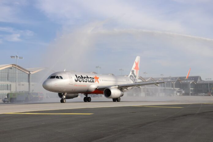 First departing Jetstar aircraft at Clark airport