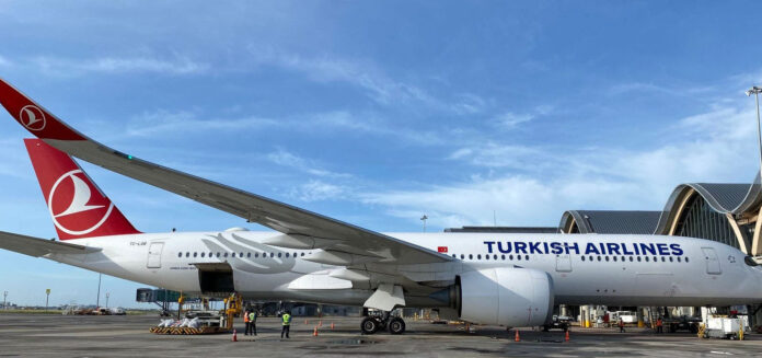 Turkish Airlines plane at Cebu-Mactan airport