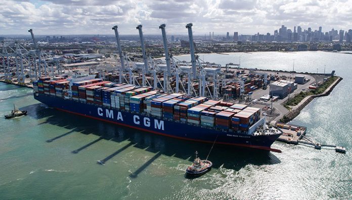Victoria terminal welcomes largest boxship to dock in Australia