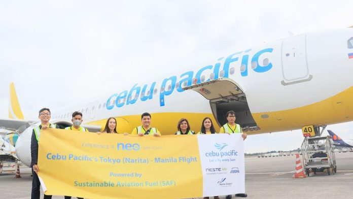 Cebu Pacific's first Manila-Japan SAF-powered flight takes off