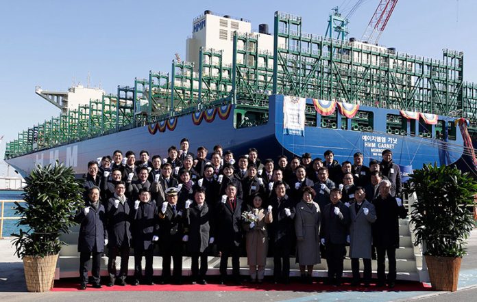 HMM welcomes first of twelve 13,000-TEU green containerships